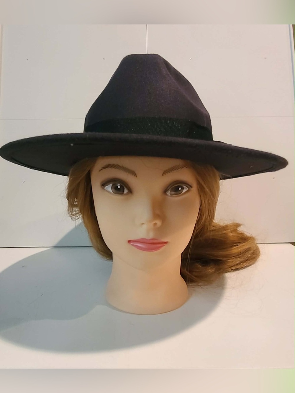 6 Classic Black Felt Fedora Hats